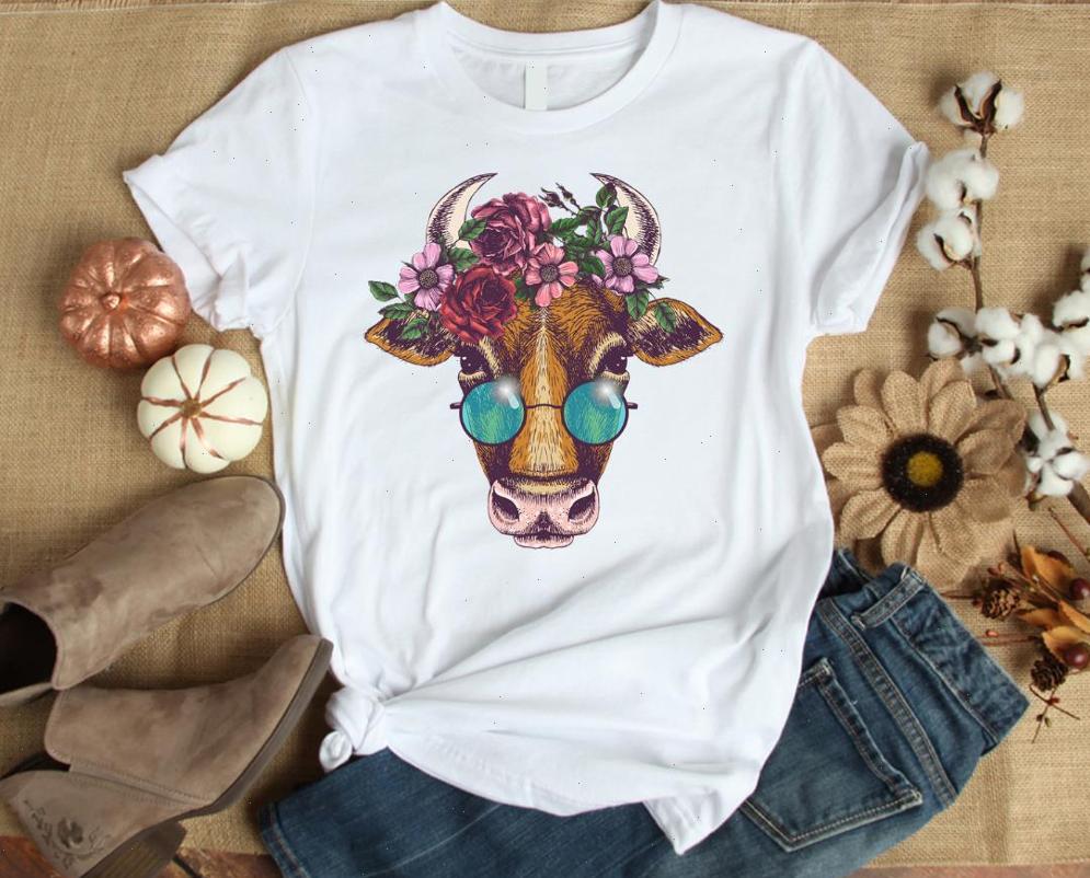 floral cow womens t shirt flower print women tshirt cotton casual funny gift for lady yong girl tee pm, White
floral cow womens t shirt flower print women tshirt cotton casual funny gift for lady yong girl tee pm, White