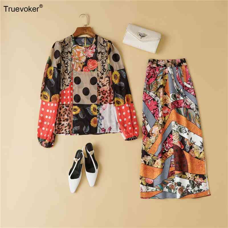 Truevoker Spring Runway Fashion Two Piece Set Women's Long Sleeve Totem Print Blouses + Skirt Suits 210602, Multi
Truevoker Spring Runway Fashion Two Piece Set Women's Long Sleeve Totem Print Blouses + Skirt Suits 210602, Multi