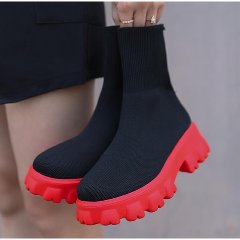 Boots Autumn Woman 2021 Stretch Fabric Ankle Casual Platform Socks Shoes Knitted Short Ladies Women Plus Size Boot, Black 
Boots Autumn Woman 2021 Stretch Fabric Ankle Casual Platform Socks Shoes Knitted Short Ladies Women Plus Size Boot, Black
