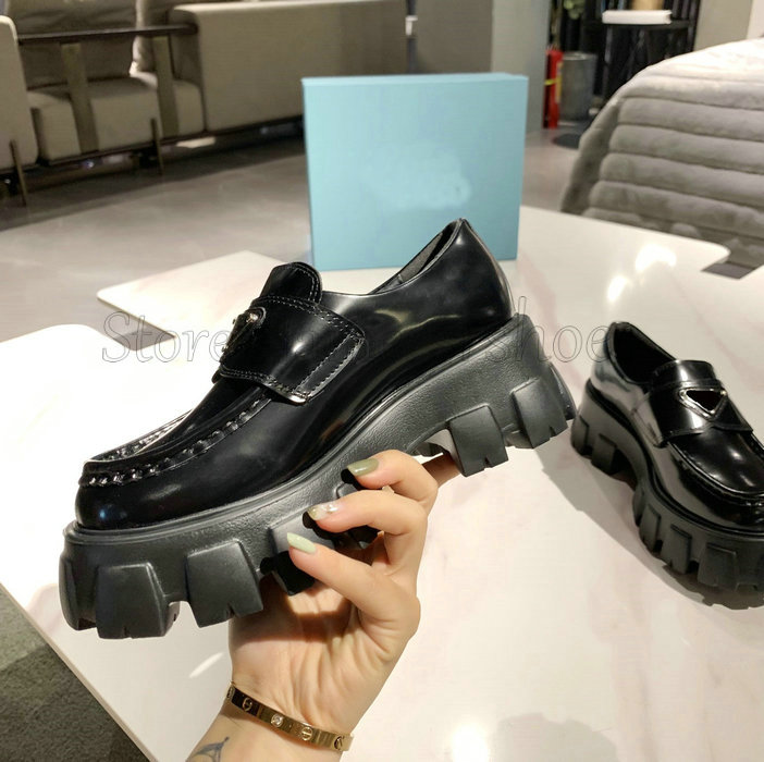 Penny Bar Loafers Monolith Chunky Thick Rubber Sole Shoes Womens Designers Leather Luxurys Italy Height Increasing Lady Sneaker Casual Shoe With Triangle Logo от DHgate WW