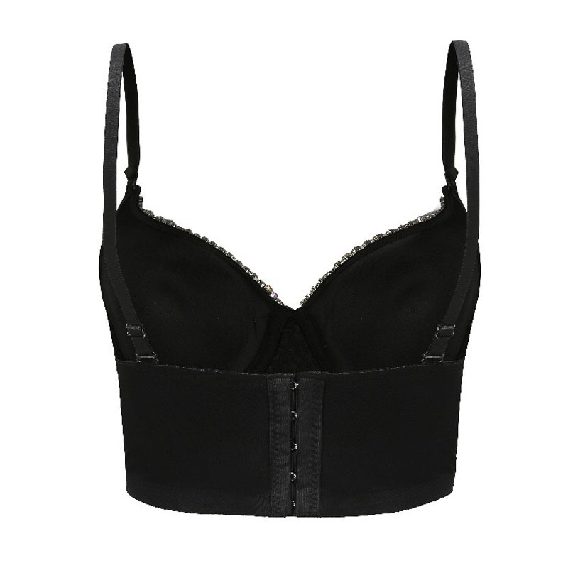 Sexy Rhinestone Crop Top Rave Festival Glitter Bustier Silver Tank Party Night Club Handmade Vest Diamond Bra 210421