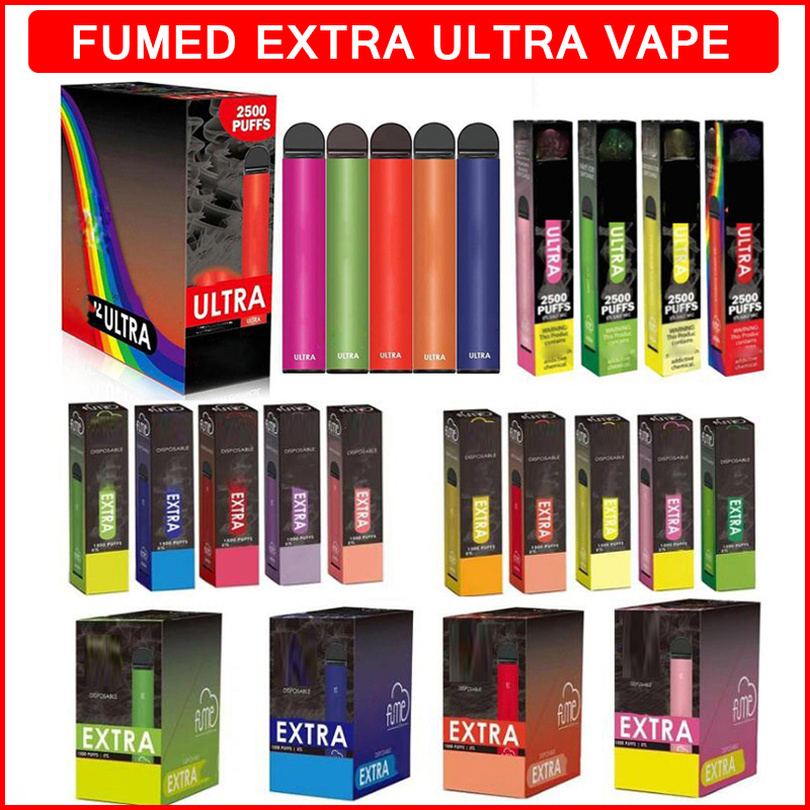 Fumed Extra ULTRA Disposable Cigarette Vape Stick 850mAh Battery 1500 2500 Puffs Large Pods Cartridges Vapors Device e Cigs Vaporizers
Fumed Extra ULTRA Disposable Cigarette Vape Stick 850mAh Battery 1500 2500 Puffs Large Pods Cartridges Vapors Device e Cigs Vaporizers