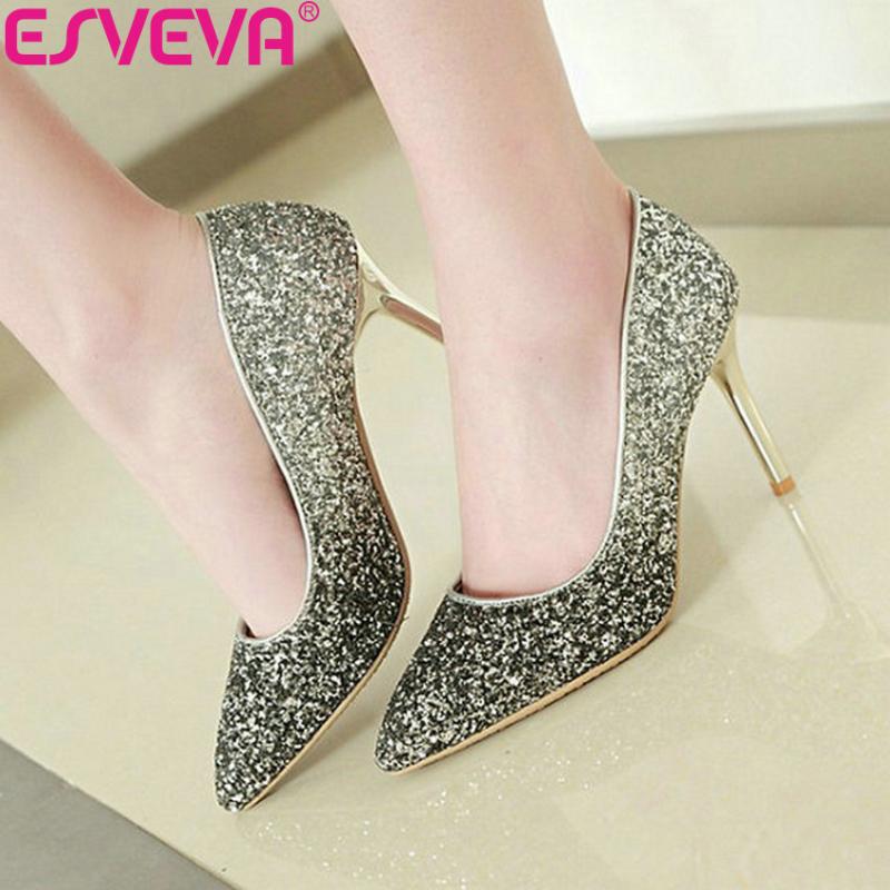 Women Pumps Shoes Sequins Bling Thin High Heels Pointed Toe Concise Slip On Party Mixed Color Size 34-43 Dress, Black
Women Pumps Shoes Sequins Bling Thin High Heels Pointed Toe Concise Slip On Party Mixed Color Size 34-43 Dress, Black