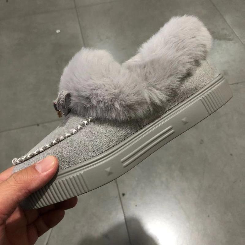 Boots 2021 Winter Round Toe Bottom Plus Velvet Thick Warm Cotton Shoes Women's Hand-sewn Bag Snow Peas Flat, White 
Boots 2021 Winter Round Toe Bottom Plus Velvet Thick Warm Cotton Shoes Women's Hand-sewn Bag Snow Peas Flat, White