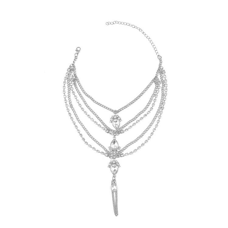 2021 Fashion Rhinestone Barefoot Beach Sandals For Weddings Crystals Starfish Anklets Chain Toe Ring Bridal Bridesmaid Foot Jewelry