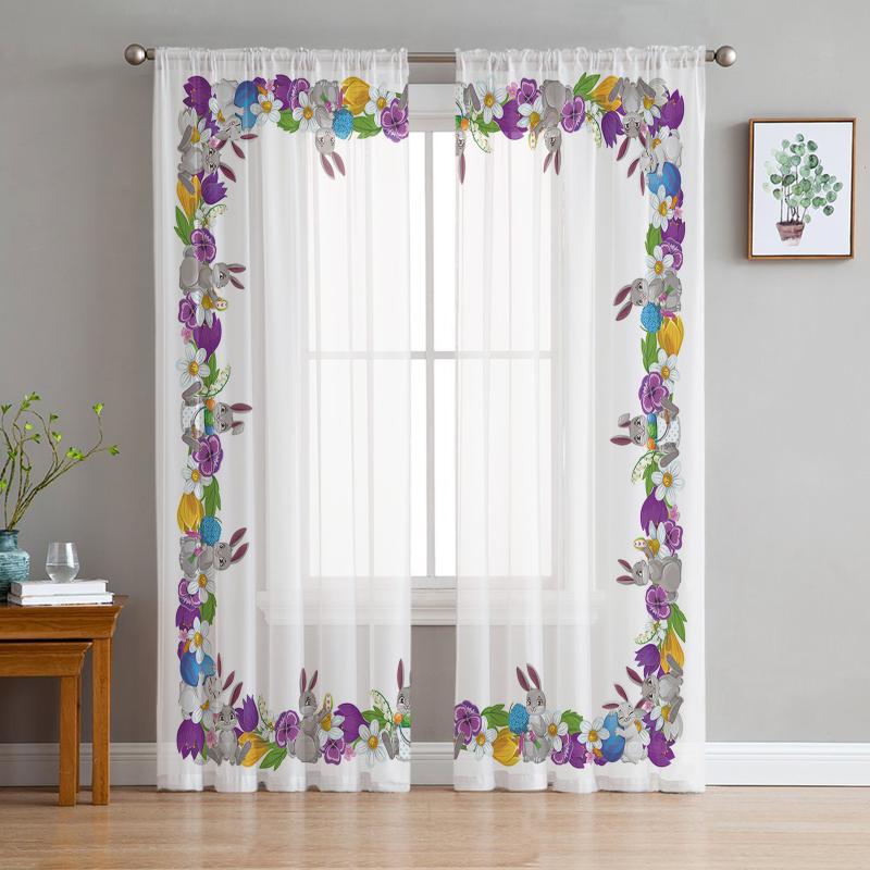 Curtain & Drapes Easter Egg Flower Spring Sheer Window Curtains For Living Room Bedroom Modern Tulle Voile Fabric
Curtain & Drapes Easter Egg Flower Spring Sheer Window Curtains For Living Room Bedroom Modern Tulle Voile Fabric