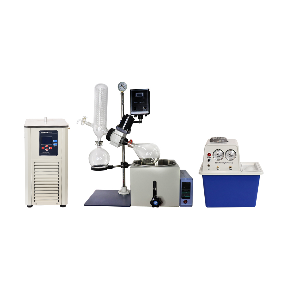 ZZKD brand Lab Supplies RE-201D Rotary Evaporator Bundle Includes DLSB 5/10Chiller / Vacuum Pump Kit