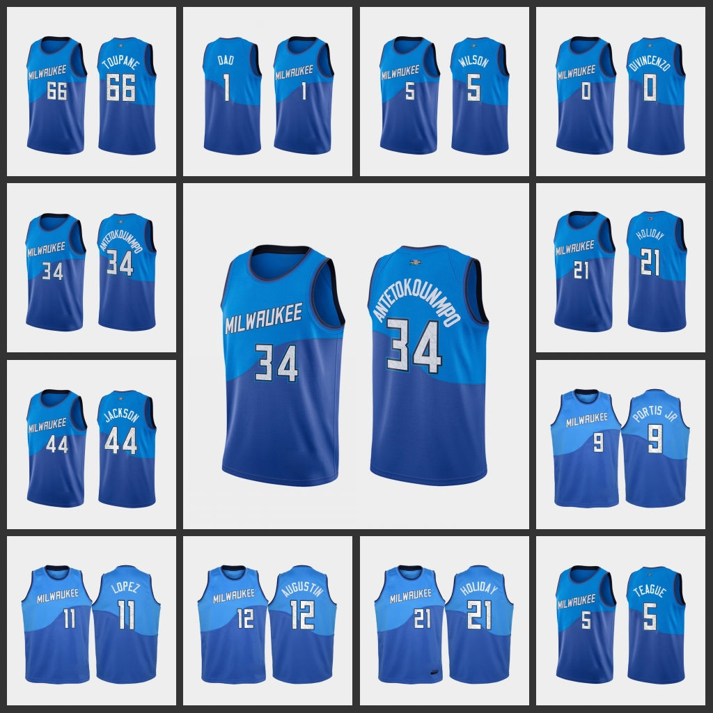 MilwaukeeBucksMen Jrue Holiday Giannis Antetokounmpo Justin Jackson 2020-21 New Uniform Blue Jersey, Black
MilwaukeeBucksMen Jrue Holiday Giannis Antetokounmpo Justin Jackson 2020-21 New Uniform Blue Jersey, Black