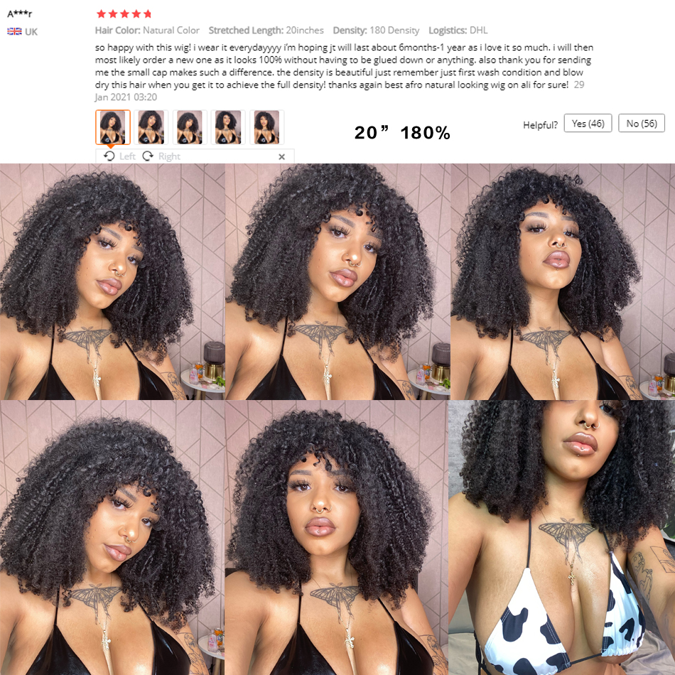 Short Kinky Curly Bob Lace Front Human Hair Wig For Women Glueless 13x4 Synthetic Frontal Closure Wigs With Bangs