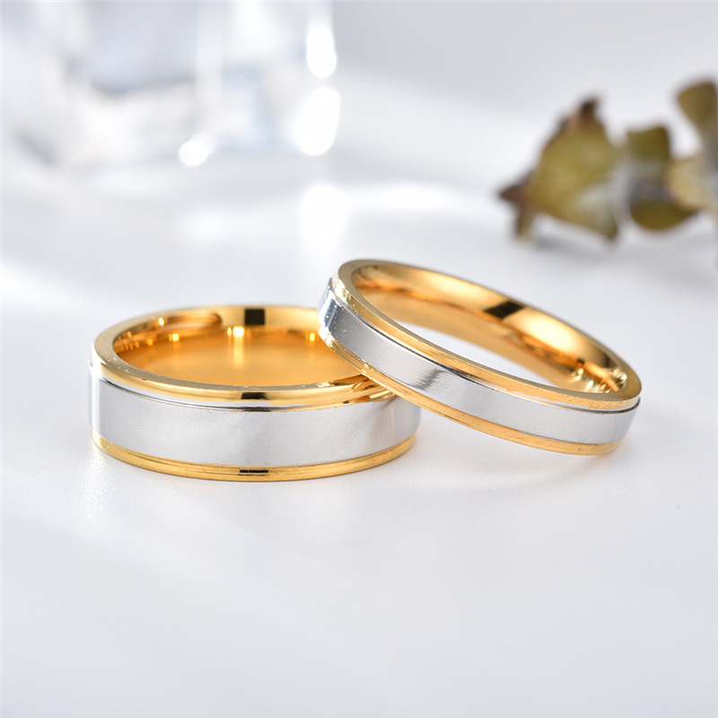 4mm 6mm Fashion Golden Titanium Steel Glossy Couple Rings Hand-polished And Polished Long-lasting Color Retention Jewelry, Silver
4mm 6mm Fashion Golden Titanium Steel Glossy Couple Rings Hand-polished And Polished Long-lasting Color Retention Jewelry, Silver