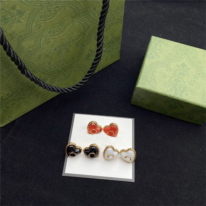Chic Peach Heart Charm Earrings Double Letter Women Studs With Stamps Ladies Love Shape Eardrop Dangler Gift Box For Date Party Birthday, Golden 
Chic Peach Heart Charm Earrings Double Letter Women Studs With Stamps Ladies Love Shape Eardrop Dangler Gift Box For Date Party Birthday, Golden