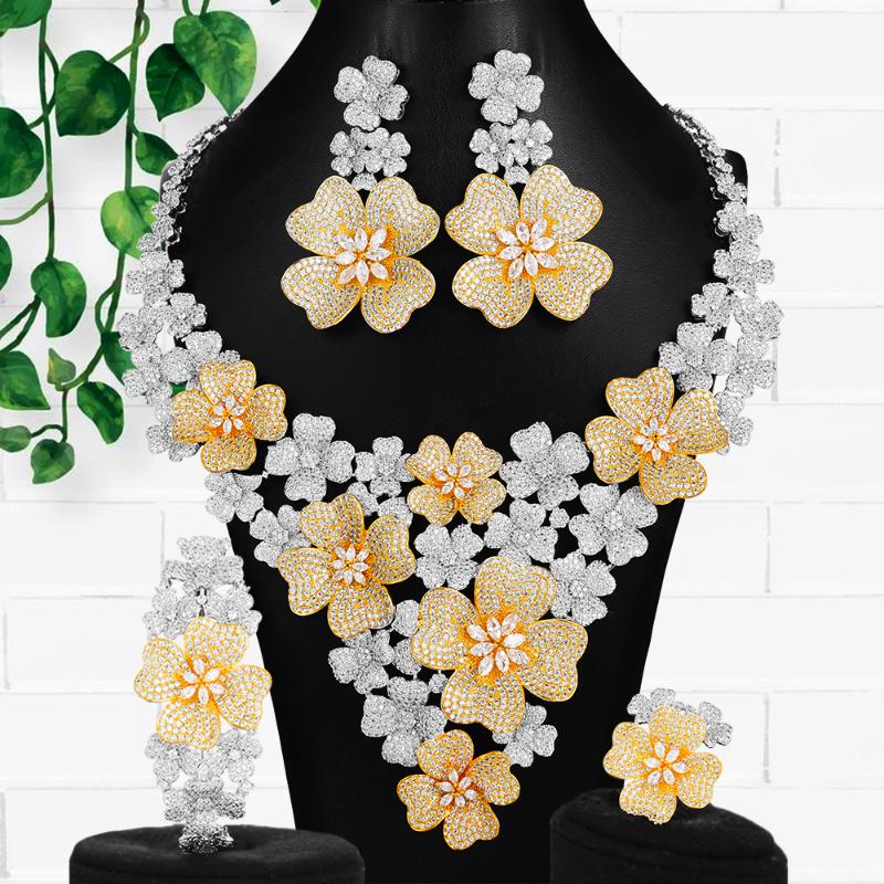 Earrings & Necklace GODKI Big Fash Fashion Luxury 4PCS Nigerian Jewelry Set For Women Wedding Everyday Zircon African Bridal 2021, Silver
Earrings & Necklace GODKI Big Fash Fashion Luxury 4PCS Nigerian Jewelry Set For Women Wedding Everyday Zircon African Bridal 2021, Silver