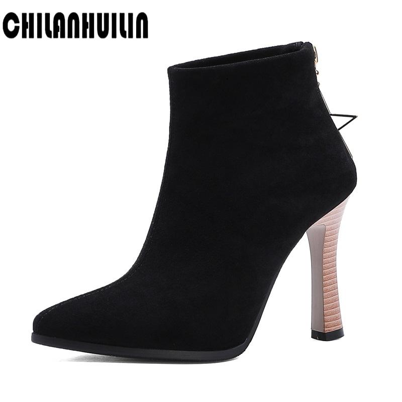 Boots Faux Suede Leather Ankle Thick High Heel Pumps Zipper For Women Plus Size Ladies Party Dress Autumn Winter Booties, Black
Boots Faux Suede Leather Ankle Thick High Heel Pumps Zipper For Women Plus Size Ladies Party Dress Autumn Winter Booties, Black