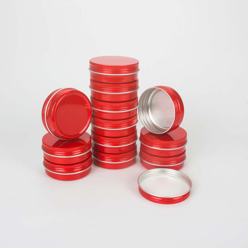 60G/ ML 2 OZ Aluminum Tin Jars Cosmetic Containers Round Tin Cans with Screw Cap Lid for DIY Crafts, Cosmetics, Candle, Travel Storage