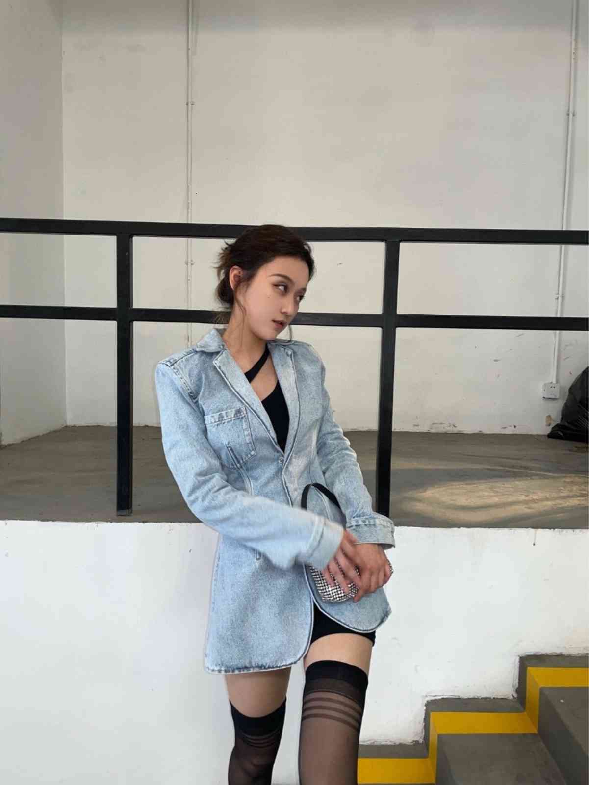Women's Suits & Blazers Gvuw jaqueta feminina jeans com fenda ponta de peixe, casaco cowboy para cintura alta, roupas outono IOIO, 1# shoe box
Women's Suits & Blazers Gvuw jaqueta feminina jeans com fenda ponta de peixe, casaco cowboy para cintura alta, roupas outono IOIO, 1# shoe box