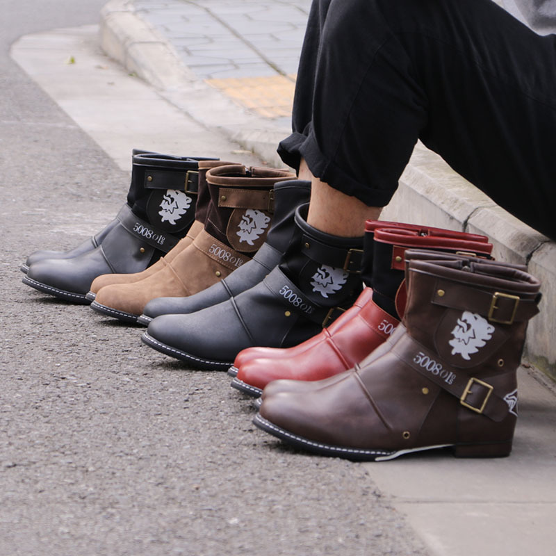 Men male PU leather man plus size ankle boots autumn warm matin shoe mens vintage zapatos de hombres personlizar zapatosSM0028