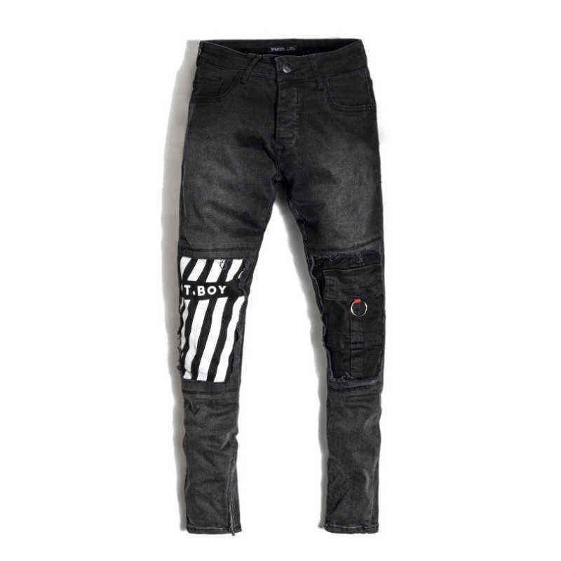 Spijkerbroeken Heren Loose Pants Men Pantalon Large Ripped Flare Jeans Elastic Bell Bottom Flared Mens Man 211111