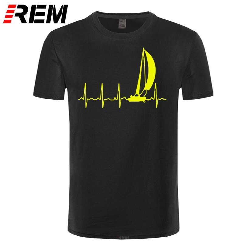Sailing T Shirt SAILING IN A HEARTBEAT T-Shirt Summer Graphic Tee Shirt Cute 100 Cotton Short Sleeve 4xl Mens Tshirt 210726