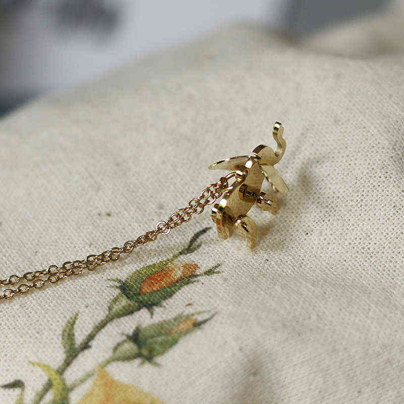 YUN RUO Elephant Pendant Necklace Rose Gold Color Fashion Titanium Steel Woman Jewelry Christmas Gift Never Fade Drop Shipping H1125