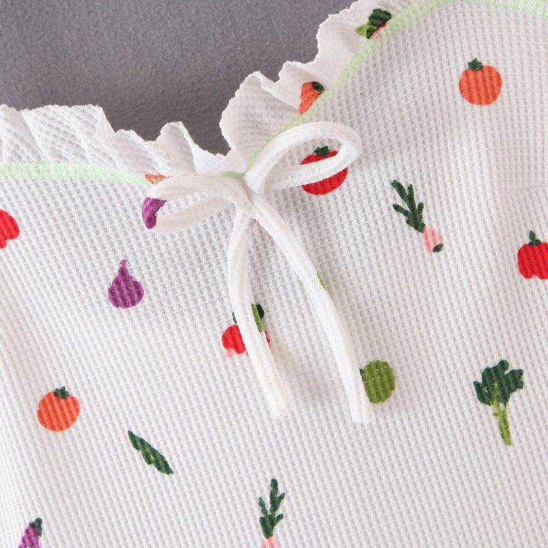 two pieces suit woman white V-neck long-sleeved sweet slim holiday fruit print knitted cardigan tops + mini strap dress 210514