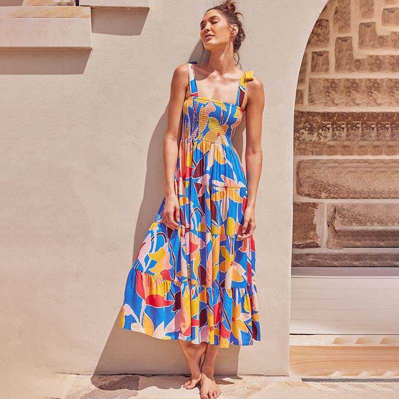 Print Strap Slash Neck Sleeveless Dress Women Casual Folds Vintage Backless Loose Streetwear Beach Party Long Dresses 210608, Navy blue
Print Strap Slash Neck Sleeveless Dress Women Casual Folds Vintage Backless Loose Streetwear Beach Party Long Dresses 210608, Navy blue