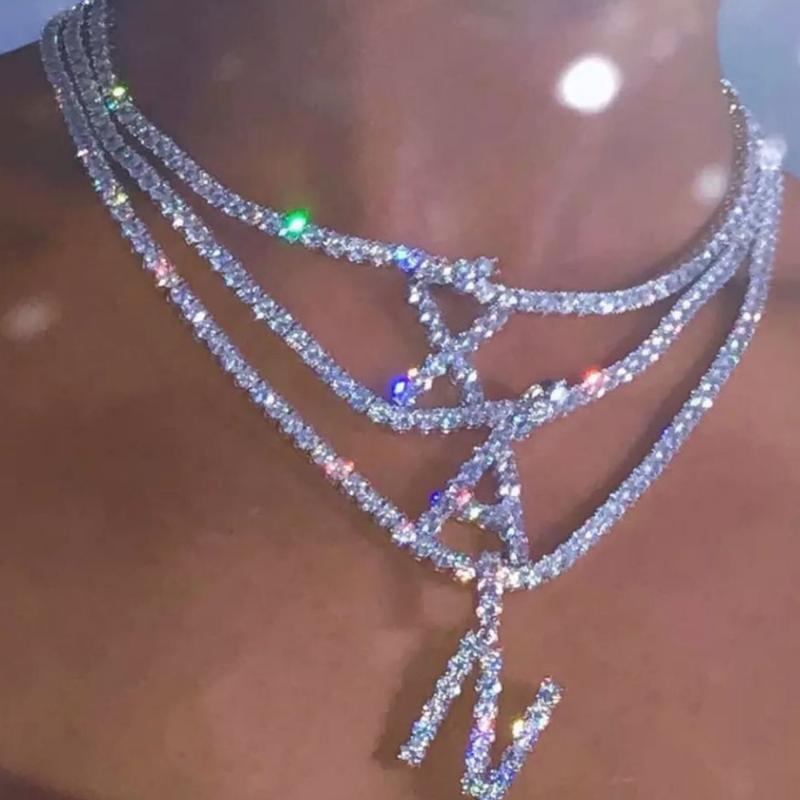 Pendant Necklaces Out A-Z Rhinestone Letter Necklace Large Trend Choker Tennis Chain For Women Statement Jewelry On The Neck
Pendant Necklaces Out A-Z Rhinestone Letter Necklace Large Trend Choker Tennis Chain For Women Statement Jewelry On The Neck