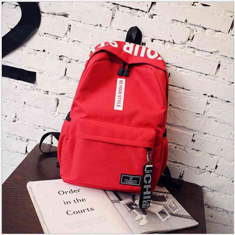 Korean campus schoolbag junior high school students Canvas fashion trend Travel Backpack, Red
Korean campus schoolbag junior high school students Canvas fashion trend Travel Backpack, Red