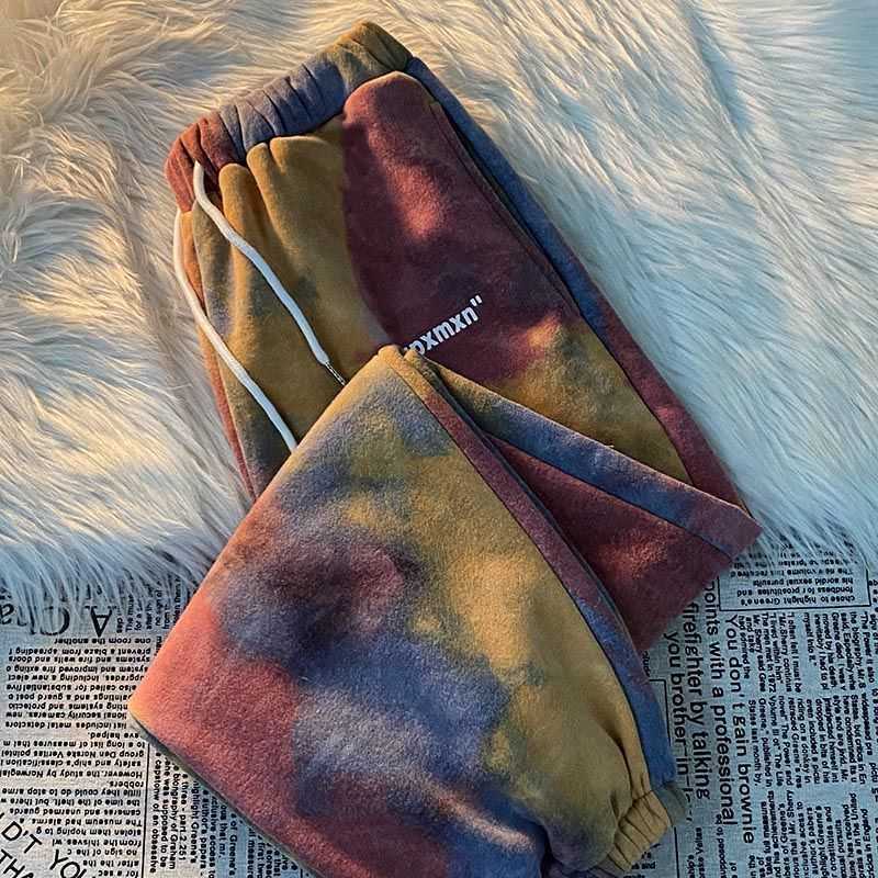 Tie Dye Women Pants High Waist Long Sweatpants Fashion Female Jogger Trousers Autumn Winter Ladies Girls Harem Pants Streetwear 211006