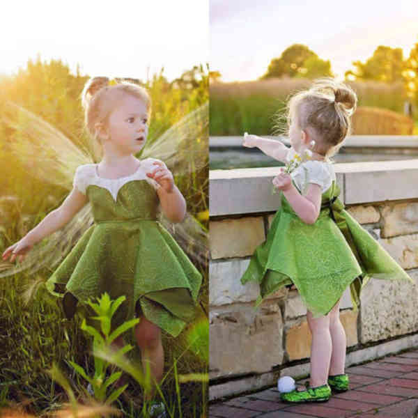 2020 Princess Beautiful Party Prom Birthday Dress Baby Girl Kids Shiny Dress Hot New Fairy Glisten Irregular Dress For Girls Q0716