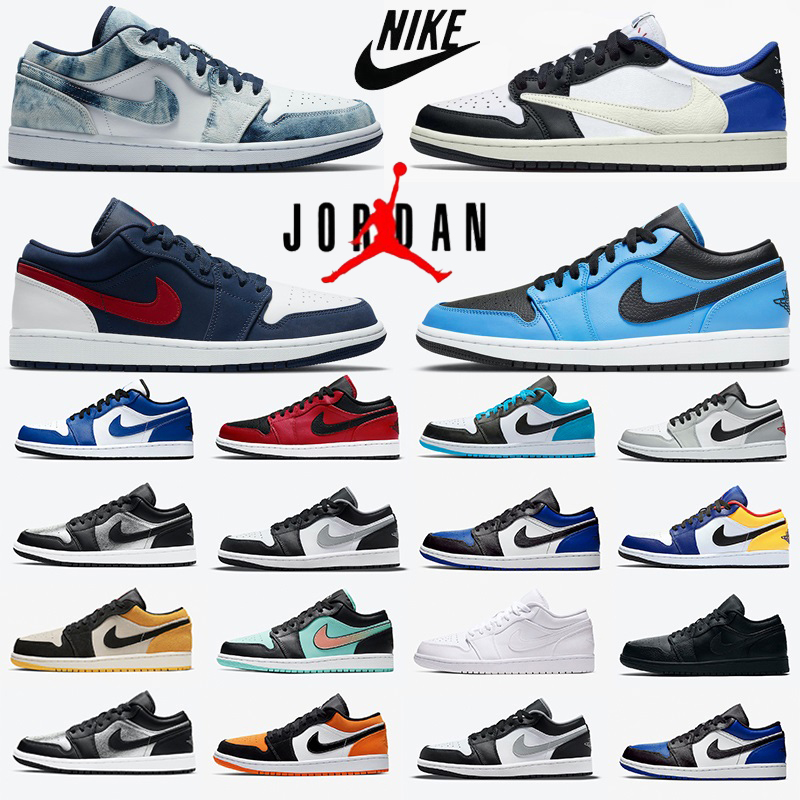 Nike AIr Jordan 1 mens casual shoes University Laser Blue Gold Washed Denim Chicago Jumpman 1s Court Purple USA UNC Royal Smoke Grey men women trainers sports sneakers, Color#27