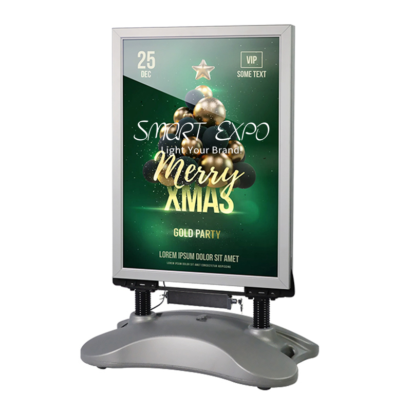 Outdoor A1 LED Poster Stand Advertising Display Illuminated Sign Board with Water Tank Base