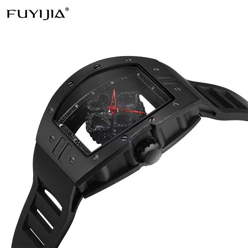 Wristwatches Davena Black Openwork Watch Male Wine Barrel Type Sports Quartz Men Luxury Waterproof Watches Steel Relogio Masculino, Rose gold pointer
Wristwatches Davena Black Openwork Watch Male Wine Barrel Type Sports Quartz Men Luxury Waterproof Watches Steel Relogio Masculino, Rose gold pointer