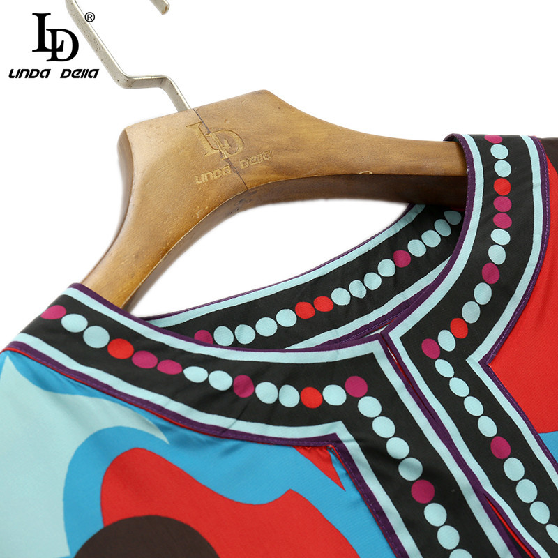 Fashion Runway Loose Plus Size Long Dress Women's Batwing Sleeve Multicolor Printing Chiffon Vintage Maxi Dresses 210522