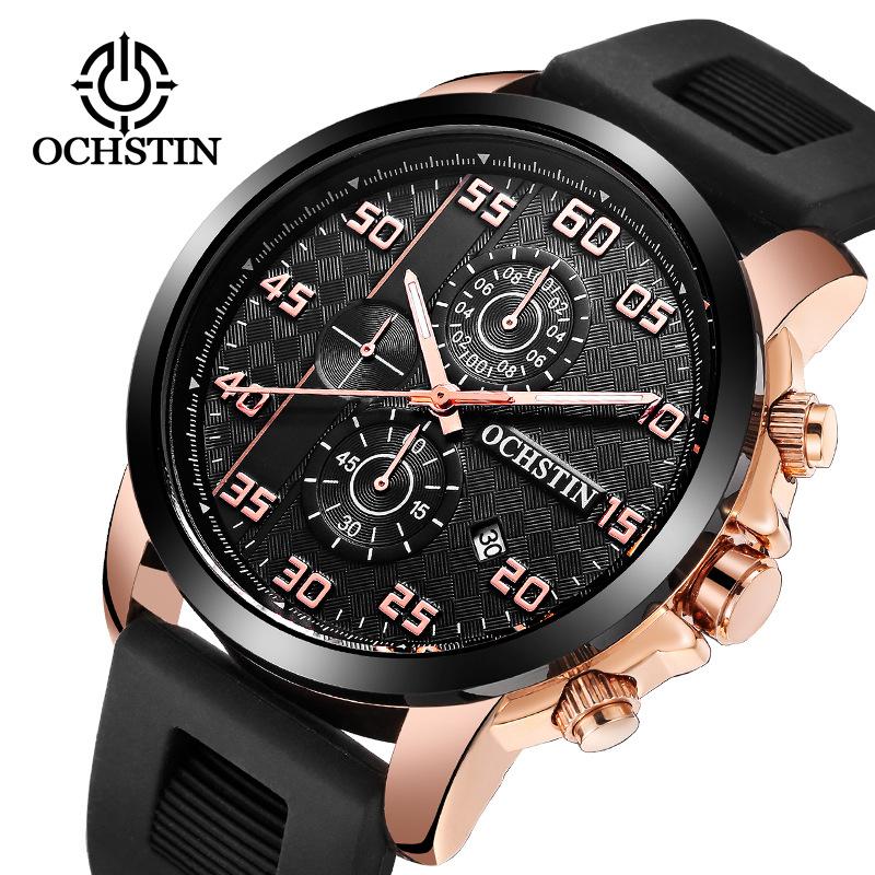 Wristwatches OCHSTIN Top Brand Men Sports Quartz Watches Fashion Silicone Strap Chronograph Calendar Multi-Function Waterproof Wristwatch, Black
Wristwatches OCHSTIN Top Brand Men Sports Quartz Watches Fashion Silicone Strap Chronograph Calendar Multi-Function Waterproof Wristwatch, Black