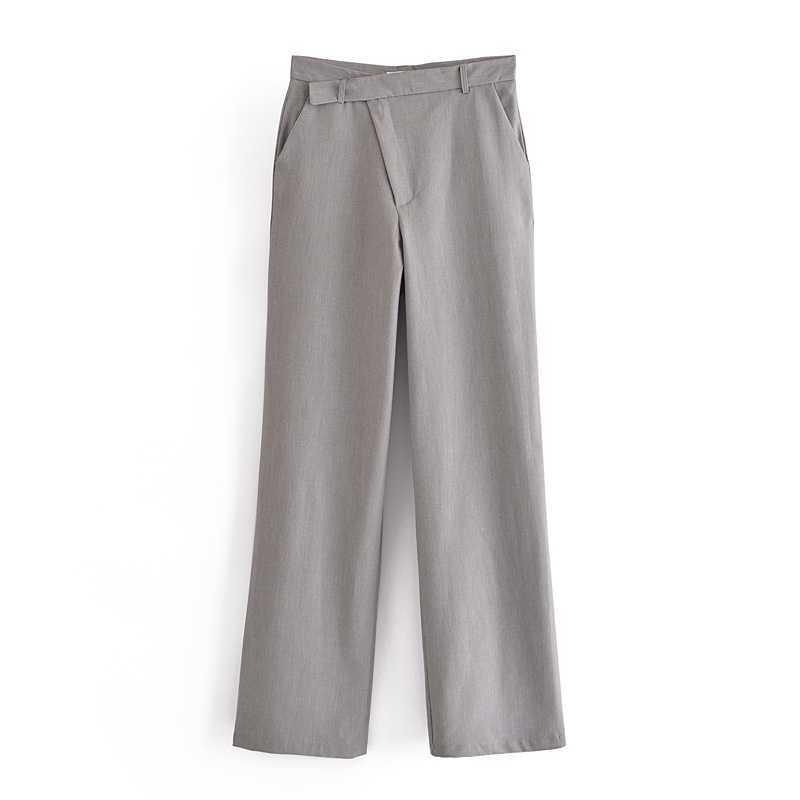 Fashion Slim Asymmetrical Pants Women Straight Leg Trousers High Waist Casual Spring Autumn Cotton 210525, Gray
Fashion Slim Asymmetrical Pants Women Straight Leg Trousers High Waist Casual Spring Autumn Cotton 210525, Gray