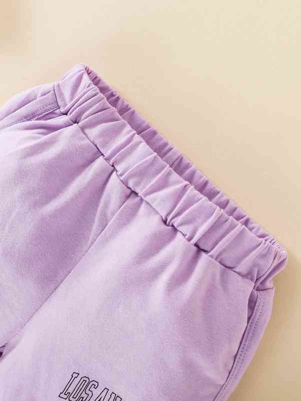 Baby Letter Graphic Tee With Track Shorts SHE