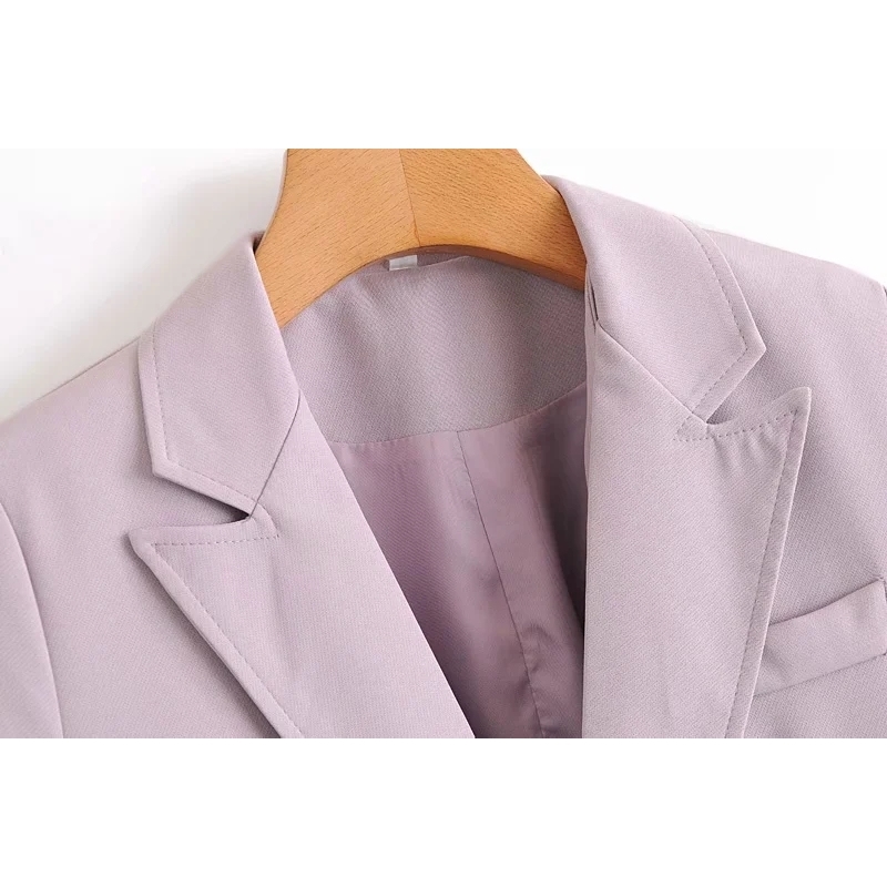 fashion ladies buttonfly long jackets autumn purple women suits casual pocket female coats warm girls loose suit 210430