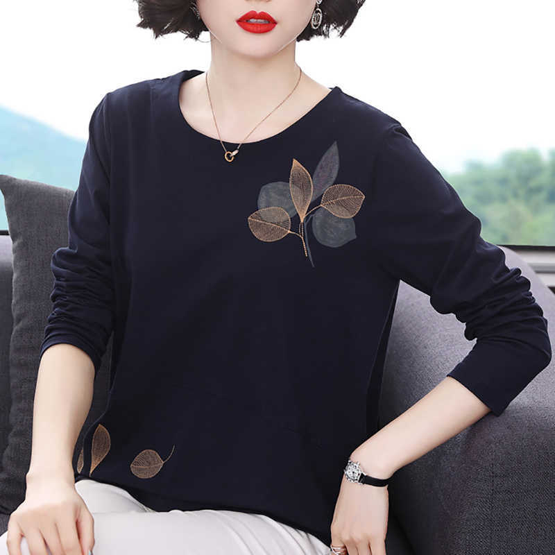 Shintimes Floral Embroidery T Shirt Women Blue Vintage T- Spring Fall Cotton Loose Korean Clothes Tee Femme 210615
Shintimes Floral Embroidery T Shirt Women Blue Vintage T- Spring Fall Cotton Loose Korean Clothes Tee Femme 210615