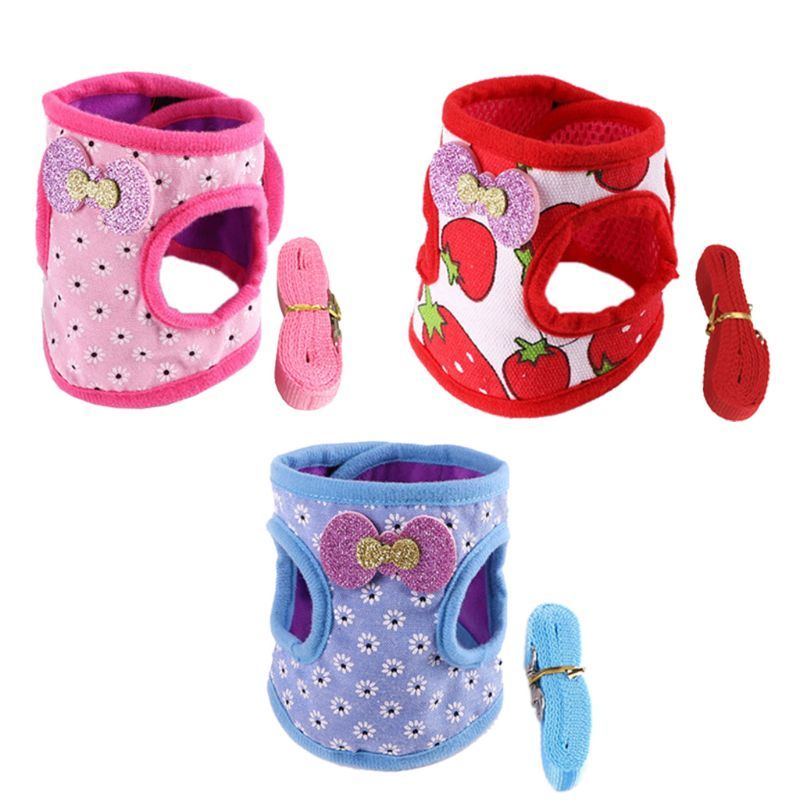 Rabbit Hamster Vest Harnas with Leiband Bunny Breastband Fret Work Touch