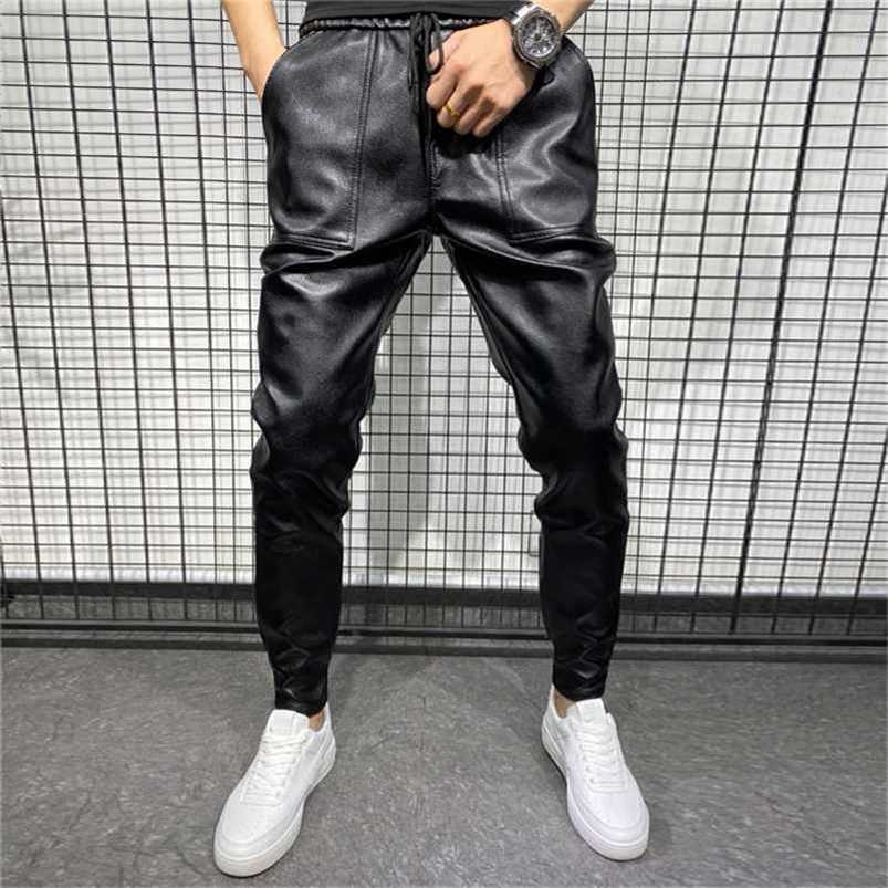 Winter Thick Warm PU Leather Pants Men Clothing Simple Big Pocket Windproof Casual Motorcycle Trousers Black Plus Size 211110 
Winter Thick Warm PU Leather Pants Men Clothing Simple Big Pocket Windproof Casual Motorcycle Trousers Black Plus Size 211110