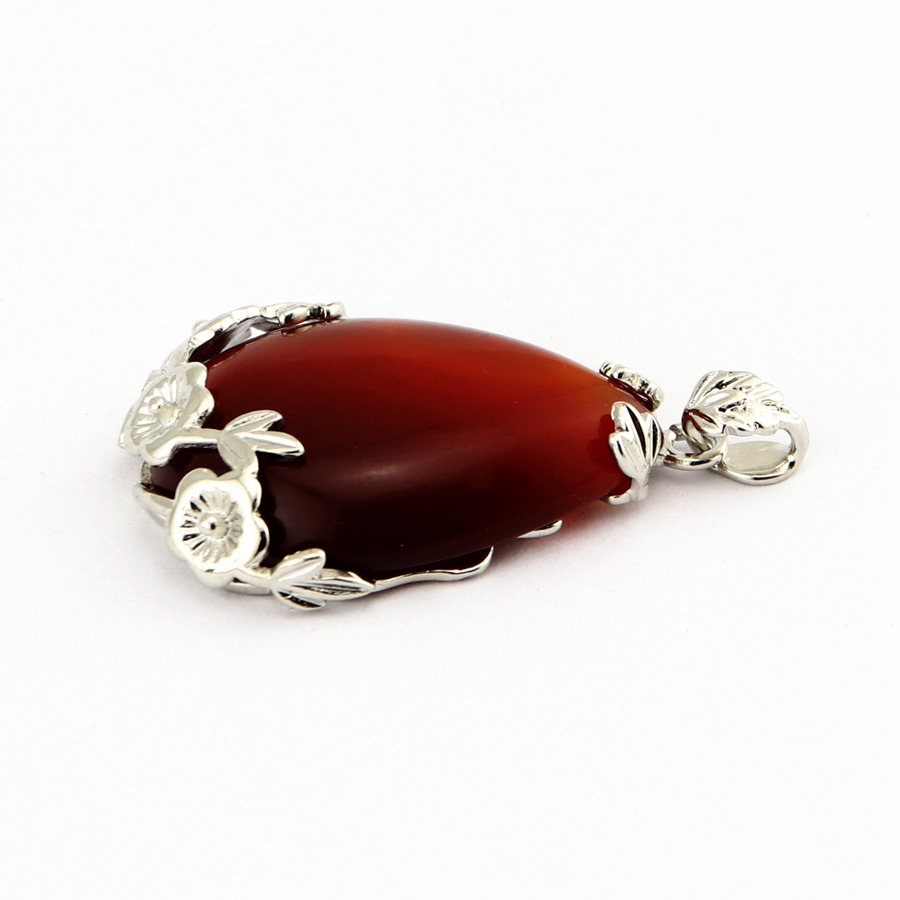 Natural Gemstong Angel's Tears Shape Plum Blossom Women Pendant Water-drop Shaped Stone Reiki Necklace Amethyst Rose Quartz Obsidian Healing Crys