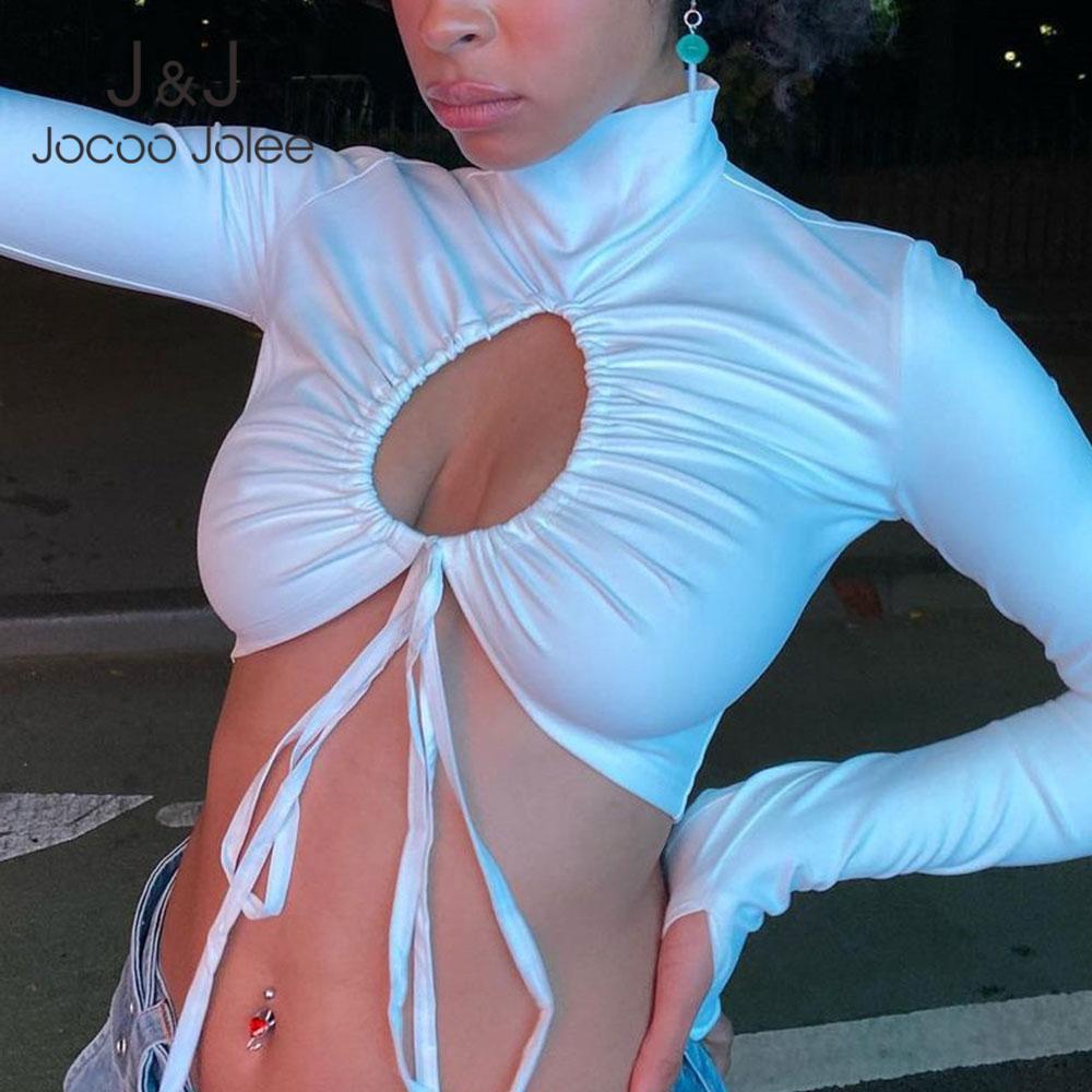 Jocoo Jolee Women Hollow Out Spring Sexy T-Shirt Lace Up Turtleneck Drawstring Pleated Tops Street Party Clubwear Outfits 210518, Pink
Jocoo Jolee Women Hollow Out Spring Sexy T-Shirt Lace Up Turtleneck Drawstring Pleated Tops Street Party Clubwear Outfits 210518, Pink