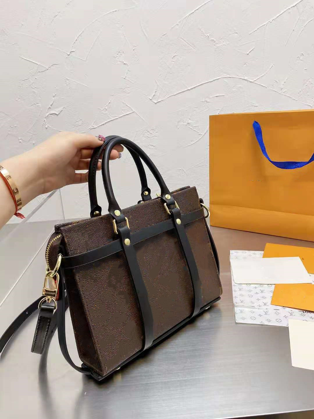 Women Leather Waterproof Cosmetic Bags High Quality Handbags Travel Toiletry Pouch 26cm Protection Makeup Clutch For Womens With Dust Bag, Brown
Women Leather Waterproof Cosmetic Bags High Quality Handbags Travel Toiletry Pouch 26cm Protection Makeup Clutch For Womens With Dust Bag, Brown