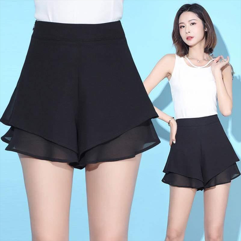 pants a line flounce hem women short elegant ruffle wide leg elastic waist loose casual chiffon shorts summer y857, White;black
pants a line flounce hem women short elegant ruffle wide leg elastic waist loose casual chiffon shorts summer y857, White;black
