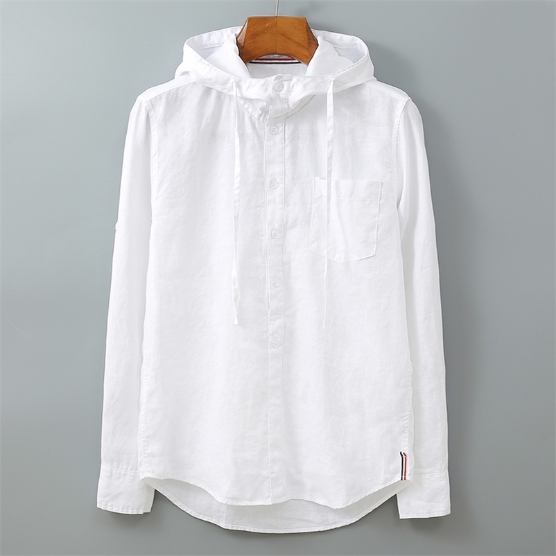 100%Pure Linen Men Long Sleeve Hooded Shirt Solid White Blue Hat Stand Collar Pullover Fashion Casual Shirts Male Tops Clothing 210708, 5570 white
100%Pure Linen Men Long Sleeve Hooded Shirt Solid White Blue Hat Stand Collar Pullover Fashion Casual Shirts Male Tops Clothing 210708, 5570 white