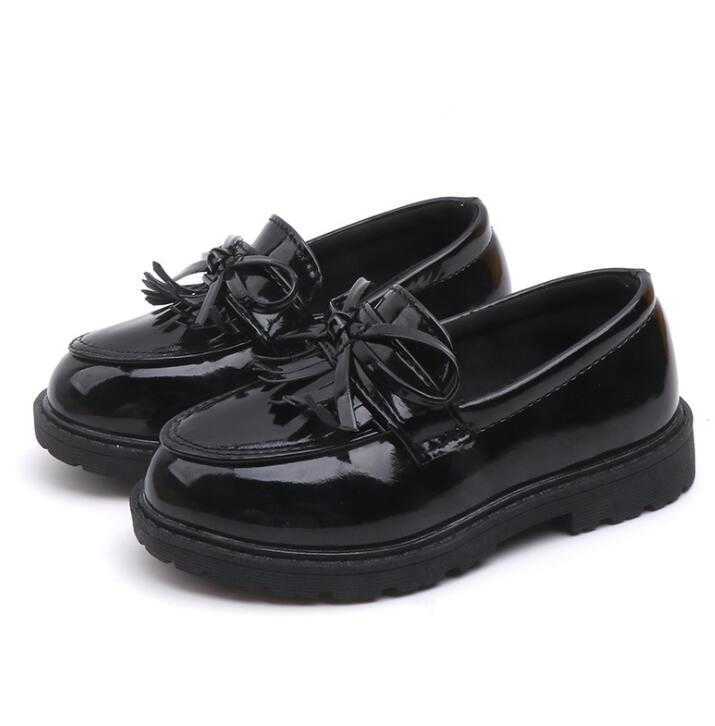 Brand New Spring Autumn Boys Girls Children PU leather shoes fringe kid oxford brand tassel bow flats shoes Size 21-36 X0703