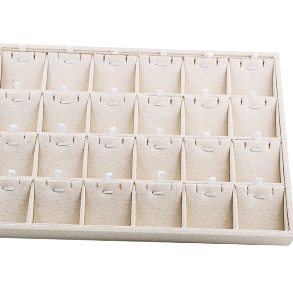 Linen Stackable Jewelry Tray Necklace Showcase Ring Display Organizer Case for Jewelry Shop Mall