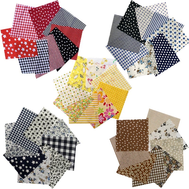 8 Sheets Cotton Star Pattern Patchwork Sewing DIY Handmade 25*25CM Home Supplies Patchwork Sewing Cloth Material