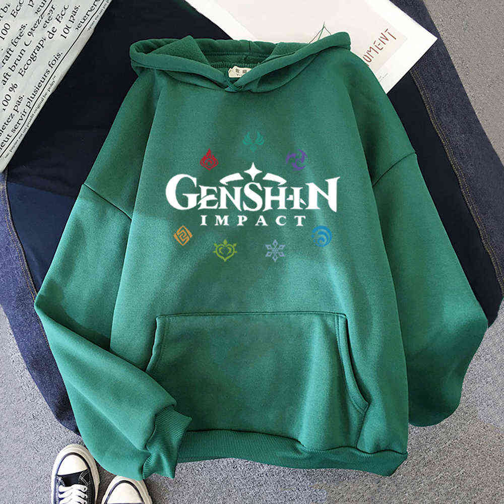 Genshin Impact Hoodies Spring Women Korea Female Hoody Graphic Streetwear Ulzzang Unisex Sweatshirt Men Harajuku Jacket 210813