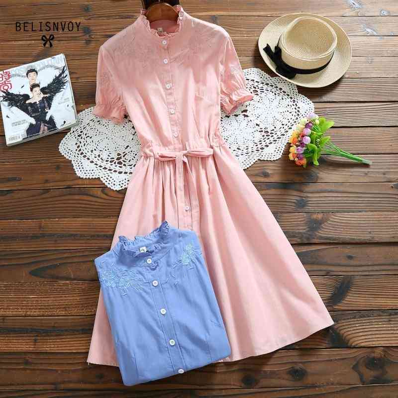 Robe Femme Summer Women Floral Embroilery Dresses Drawstring High Waist Ruffled Elbise Short Sleeve Vintage Dress Vestidos 210520, Pink
Robe Femme Summer Women Floral Embroilery Dresses Drawstring High Waist Ruffled Elbise Short Sleeve Vintage Dress Vestidos 210520, Pink
